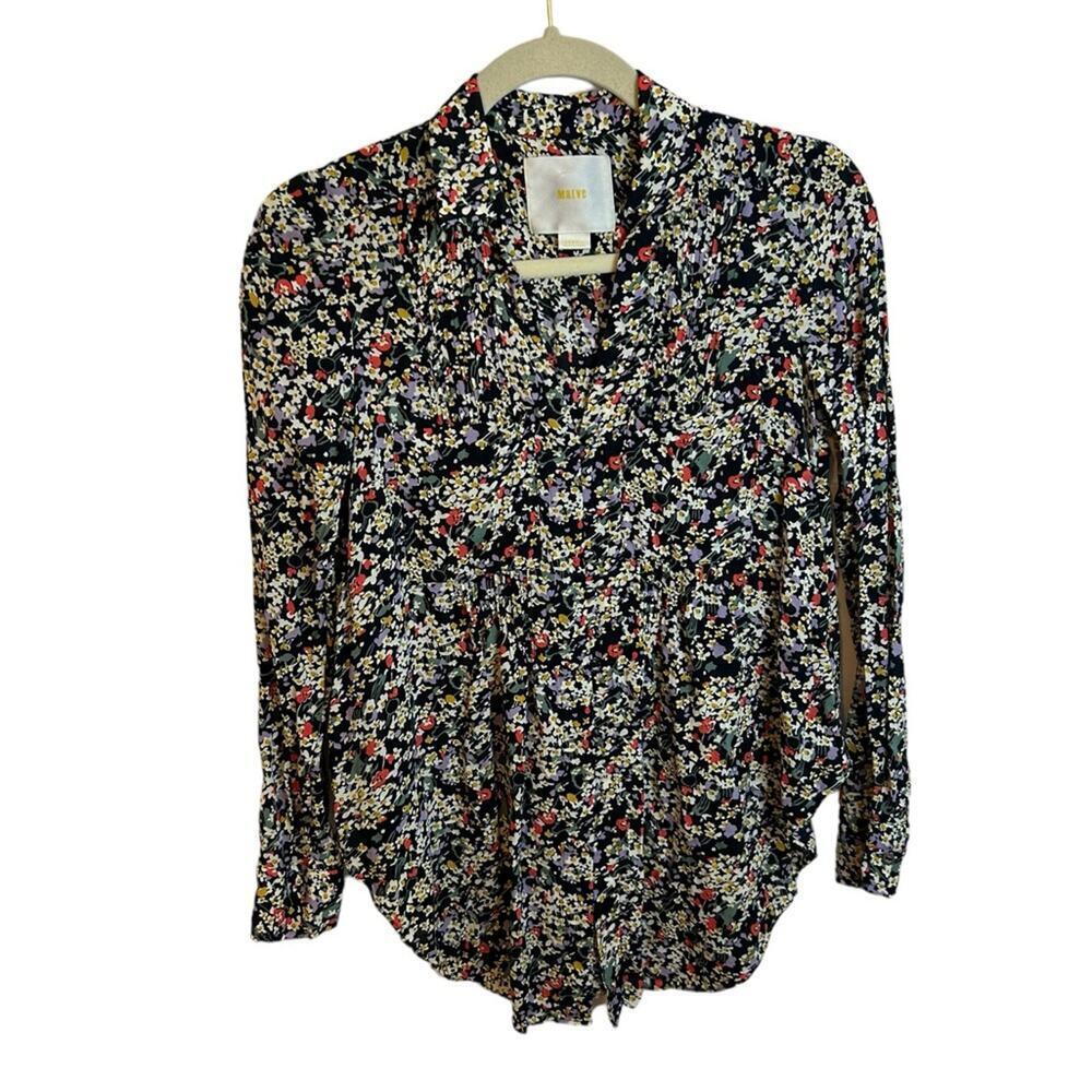 MAEVE MATILDA PIN TUCK FLORAL BLOUSE